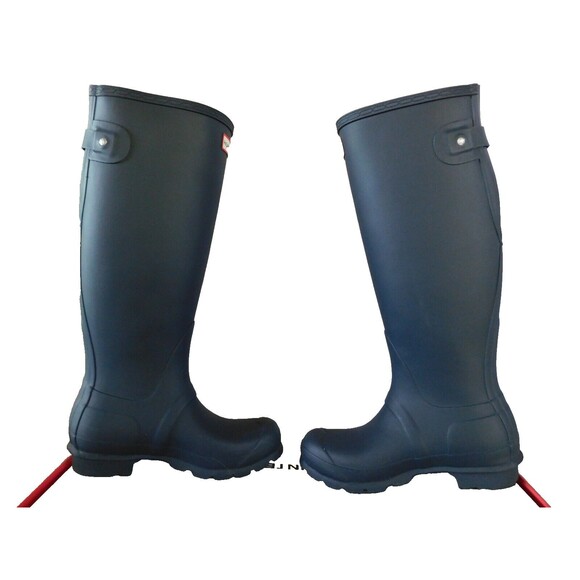 Hunter Original Back Adjustable Rain Boots Women's sz 5 / EU 36 Matte Navy - Picture 3 of 7